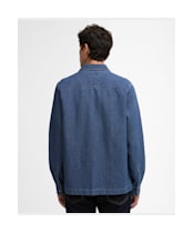 Men's Barbour Aickmen Textured Denim Overshirt - Indigo