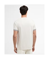 Men's Barbour International Burnwood Tipped Cuff T-Shirt - Whisper White