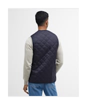 Men's Barbour Quilted Waistcoat / Zip-in Liner - Navy