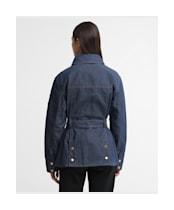 Women's Barbour International Denim Dry Wax Casual Jacket - Dark Blue Wash