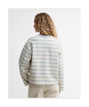 Women's Barbour Fawley Striped Sweatshirt - Original Ecru / Celestial Blue Stripe