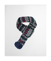 Barbour Marlow Fair Isle Dog Scarf - NAVY FESTIVE
