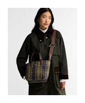 Women's Barbour Mini Quilted Tote Bag - Classic Tartan