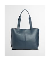 Women's Barbour Alder Large Leather Tote Bag - Navy