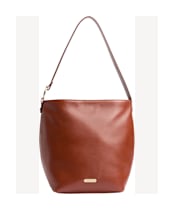 Women's Barbour Cedar Large Leather Bucket Bag - Brown