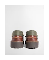 Women's Barbour Darras Boat Shoe - Mahogany/Olive