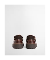 Women's Barbour Darras Boat Shoe - DK BROWN/BROWN C