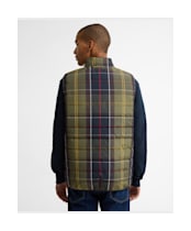 Men's Barbour Reversible Tartan Puffer Gilet - Classic Tartan / Dark Navy