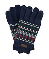 Men's Barbour Marlow Fair Isle Knitted Gloves - Navy / Evergreen