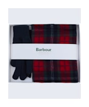 Men’s Barbour Tartan Scarf and Glove Gift Set - RED SPRUCE