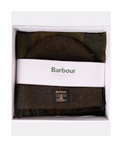 Men's Barbour Westerdale Beanie & Scarf Gift Set - Olive / Navy