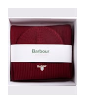 Men's Barbour Cascade Beanie & Scarf Set - Wine
