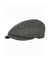 Men's Barbour Fyne Tweed Baker Boy Cap - Charcoal Grey