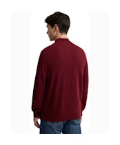 Men's Barbour Briggs Half Button Knit - Dark Bordeaux