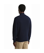 Men's Barbour Herringbone Knitted Half Zip - Navy