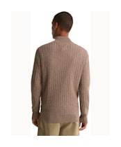 Men's Barbour Herringbone Knitted Half Zip - Stone