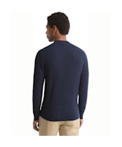 Men's Barbour Herringbone Knitted Crew - Navy