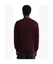 Men's Barbour Mineral Tartan Crew Neck Jumper - Burgundy