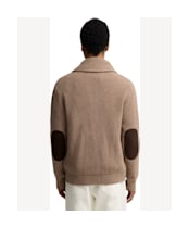 Men's Barbour Hartland Knitted Shawl Neck Cardigan - Stone