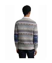 Men's Barbour Dalehead Fairisle Crew Neck Jumper - Light Grey