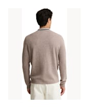 Men's Barbour International Newport Long Sleeve Knitted Polo Shirt - Concrete
