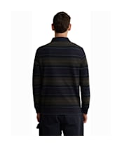 Men's Barbour Frith Tartan Stripe Rugby Shirt - Navy