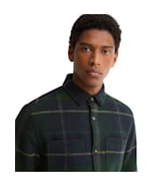 Men's Barbour Woodlane Brushed Check Overshirt - Green Loch Tartan