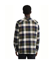 Men's Barbour Bannock Authentic Highland Check Flannel Shirt - Olive