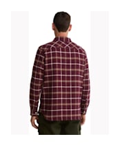 Men's Barbour Hetton Authentic Highland Check Flannel Shirt - Port