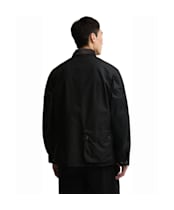 Men's Barbour International Brake Line Waxed Jacket - Black