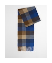 Barbour Large Tattersall Lambswool Scarf - Navy Mix