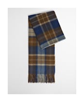 Barbour Brack Patchwork Tartan Scarf - NAVY/SANDSTONE