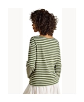  Women's Joules Striped Harbour Top - Khaki Marl