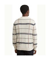 Men's Barbour Fasey Cable Tartan Crew Neck Knitted Jumper - Whisper White