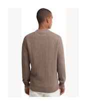 Men's Barbour Herringbone Knitted Crew - Stone