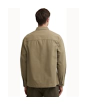Men's Barbour Tartan Trimmed Washed Overshirt - Mushroom