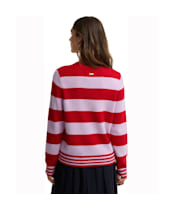 Women's Barbour Woodhouse Striped Cashmere Blend Knitted Jumper - Crimson Multi