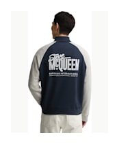 Men's Barbour International Steve McQueen Kenny Half Zip Sweatshirt - Navy / Grey Marl