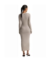 Women's Barbour International Molina Knitted Midi Dress - Nutmeg