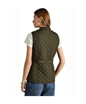 Women's Joules Minx Diamond Showerproof Quilt Gilet - Rosemary Green