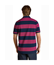 Men's Joules Woody Stripe Classic Fit Cotton Polo Shirt - Berry Pink