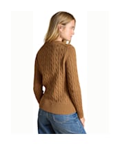 Women's Joules Classic Cable Knit Jumper - Camel
