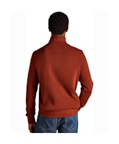Men's Joules Alistair French Ribbed 1/4 Zip Sweatshirt - Brick