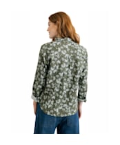 Women's Lily & Me Patsy Brushstroke Blooms Shirt  -Dark Olive