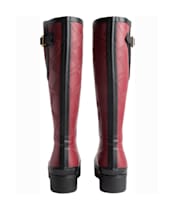 Women's Barbour Leighton Tartan Tall Wellingtons - Cranberry Red