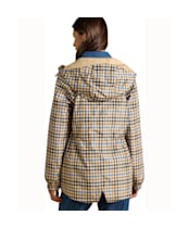 Women's Joules Everdry Waterproof Packable Raincoat - Tan Check