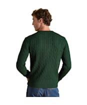Men's Joules Cable Knit Crew Neck Jumper - Green