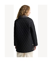 Women's Barbour Icons Tartan Collar Modern Liddesdale Quilted Jacket - Black / Ancient