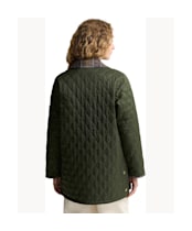 Women's Barbour Icons Tartan Collar Modern Liddesdale Quilted Jacket - Olive / Classic Tartan