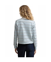 Women's Barbour Ashwell Long Sleeve Polo Top - Celestial Blue Stripe